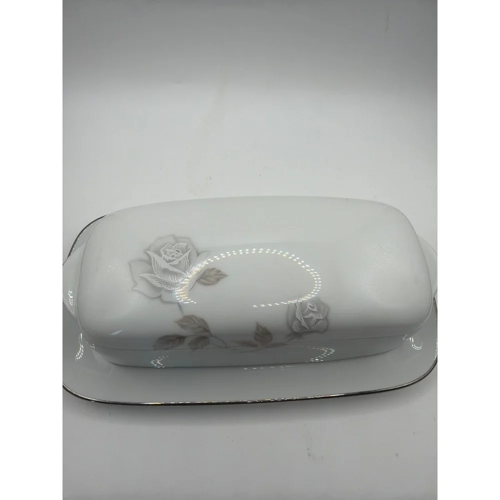 Noritake Rosay Covered Butter Dish